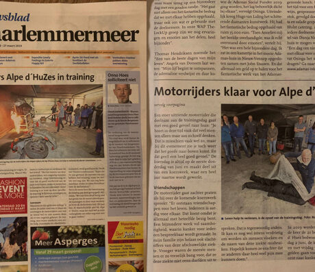 Intertraining in Nieuwsblad Haarlemmermeer Alpe d'Huzes